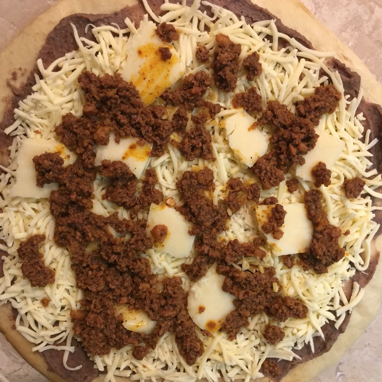 queso fundido pizza