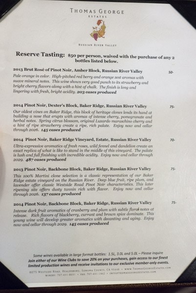 wine tasting Sonoma & Napa